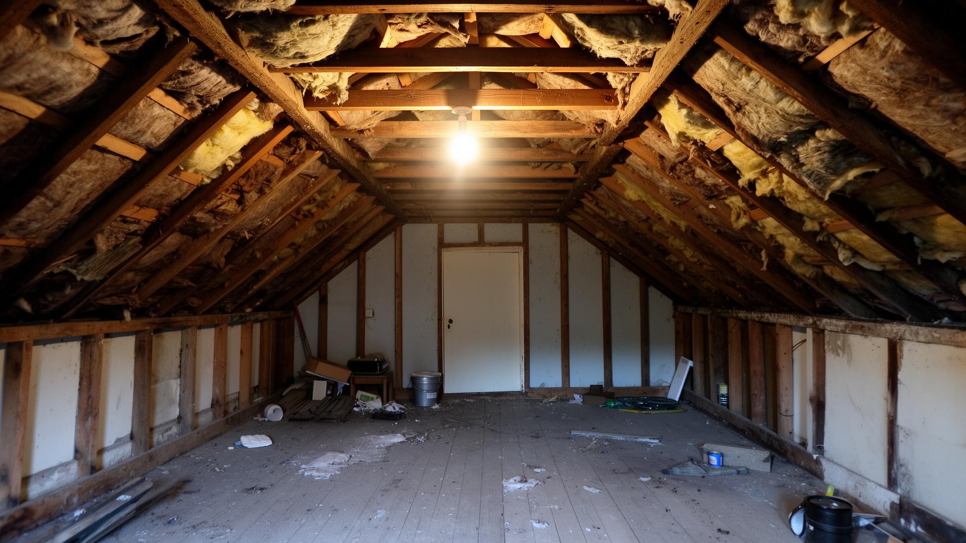 Typical Irish attic before flooring and insulation
